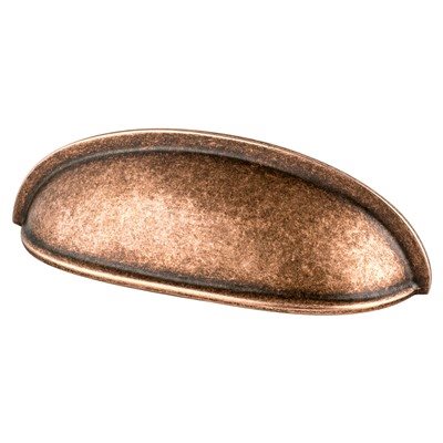 Polished Nickel/Brown 3-Inch Laurey 12598 Churchill Cup Pull