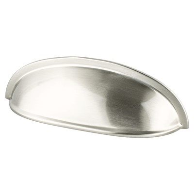 Polished Nickel/Brown 3-Inch Laurey 12598 Churchill Cup Pull