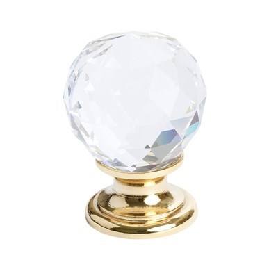 Europa Faceted Crystal Gold Knob