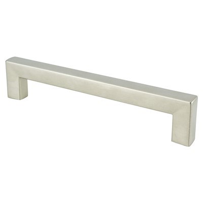 Square 128mm Brushed Nickel Pull