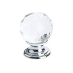 Europa Faceted Crystal Polished Chr Knob